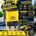 45W Super Fast Charger – Dual USB-A & USB-C Fast Charging Adapter |Rs-1295