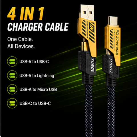 TURBO SUPER FAST CHARGER WITH 4 IN 1 CABLE |Rs-1295