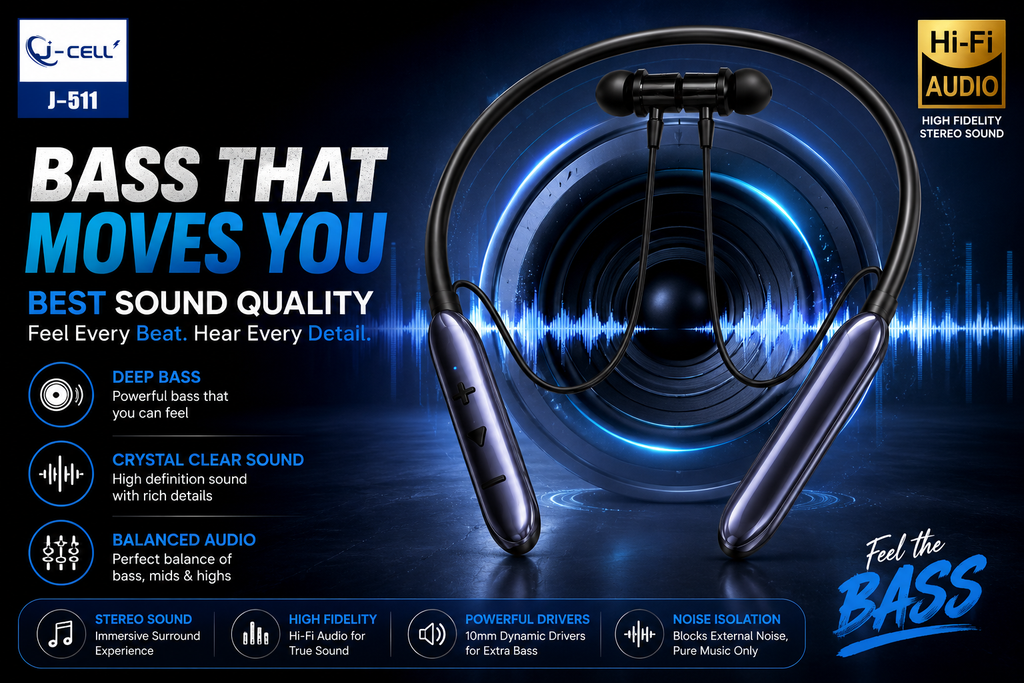 J-511 High Bass Magnetic Neck band |Rs-1995